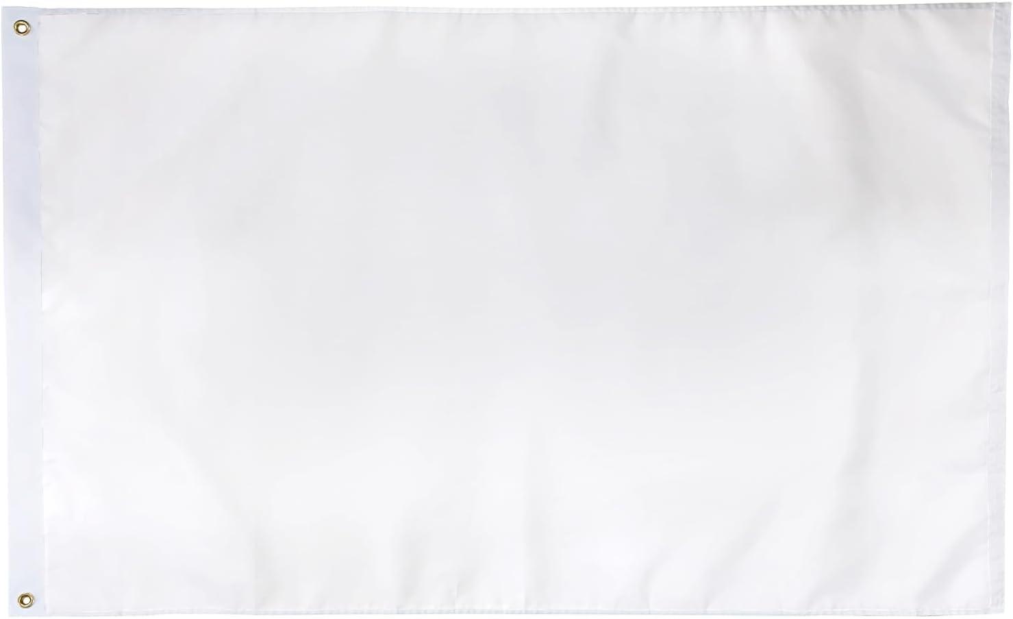 Solid White 2x3 Ft Nylon DIY Flag with Brass Grommets