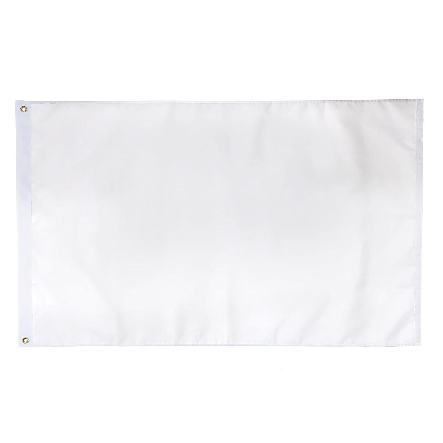 Solid White Flag BlanK Flags 2x3 Ft Create Your Own Solid White Flag DIY Blanks Canvas Banner to Decorate with Brass Grommets