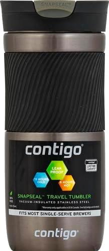 Contigo Snapseal Byron Vacuum-Insulated Stainless Steel Travel Mug, Gunmetal, 16 oz