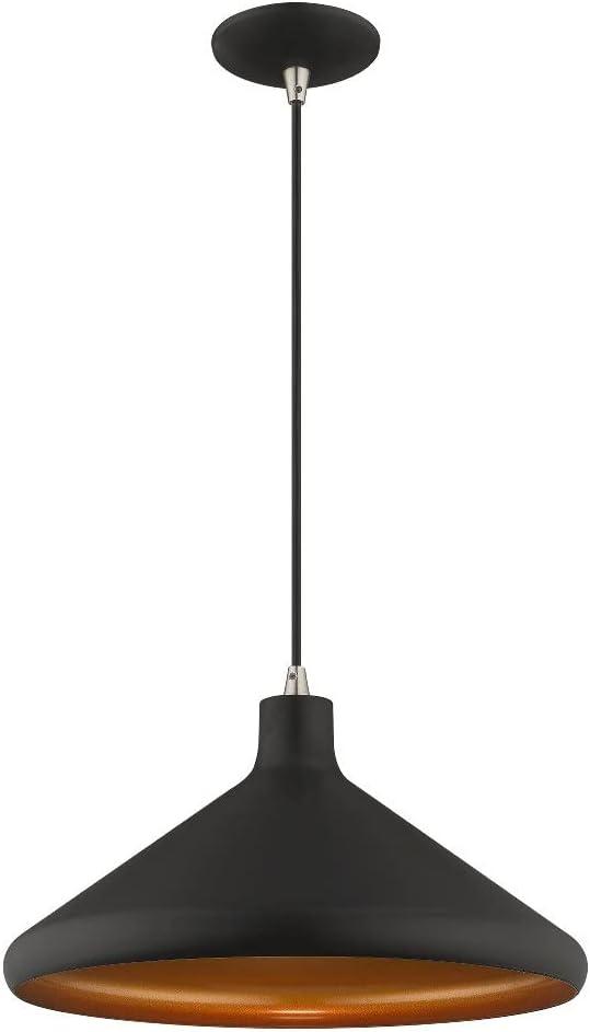 Livex Lighting Metal Shade 1 - Light Chandelier in  Black