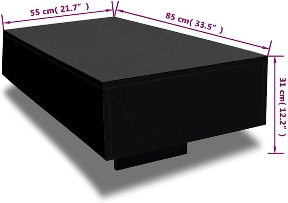 vidaXL Coffee Table High Gloss Black