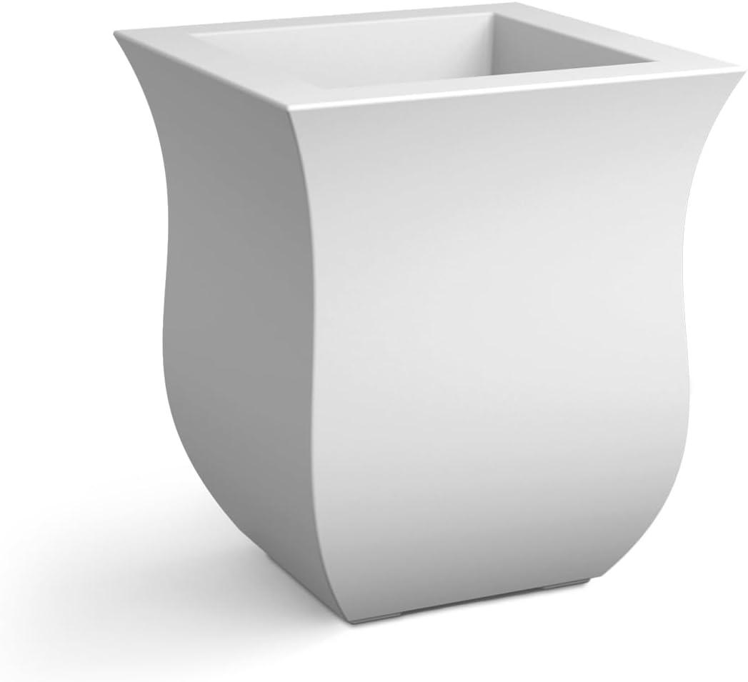 Mayne Valencia 16" x 16" x 18" Square Polyethylene Planter - White