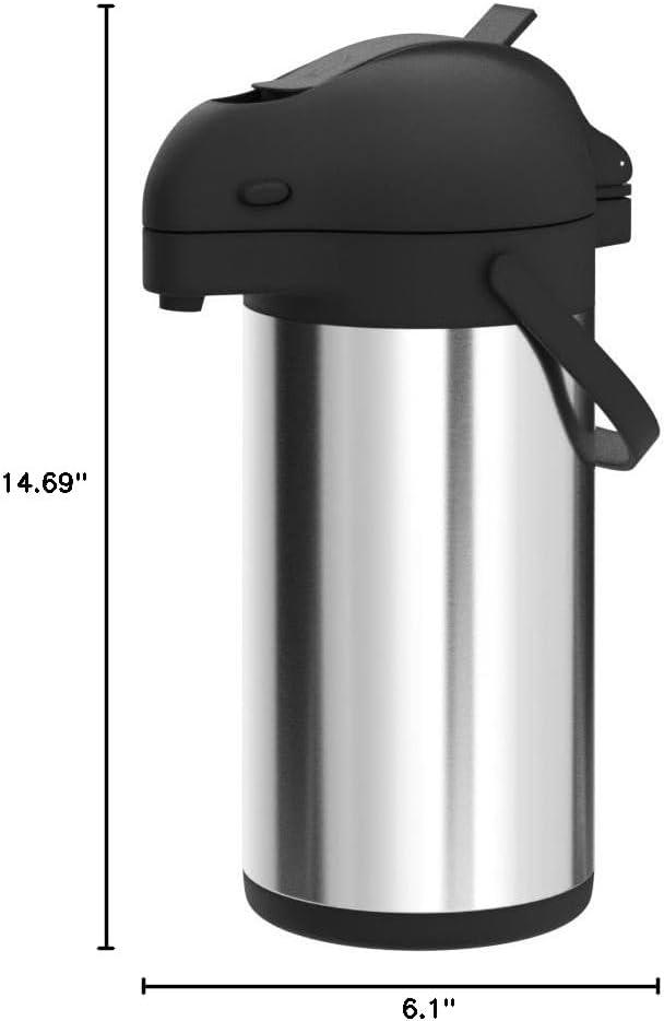 Stack man Coffee Carafe With Pump - 102Oz / 3L Airpot 12 Hours Large Carafe Hot Cocoa Dispenser For Parties-Hot Water Dispenser, Tea Flask-Insulated Stainless Steel Hot Beverage Dispenser-Thermal Carafe Air Pot
