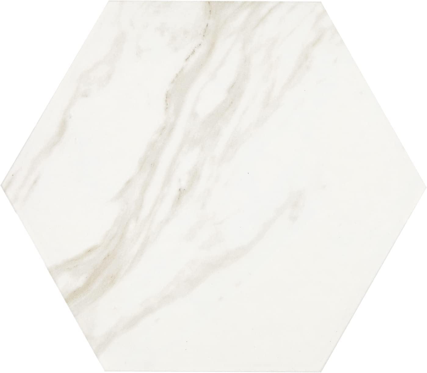 Daltile Perpetuo 8" X 9" Hexagon Porcelain Marble Look Wall & Floor Tile