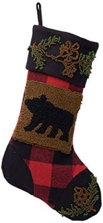 Red and Black Plaid Faux Fur Christmas Stocking