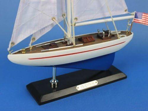 Navy Blue and White 16" Nautical Sailboat Model