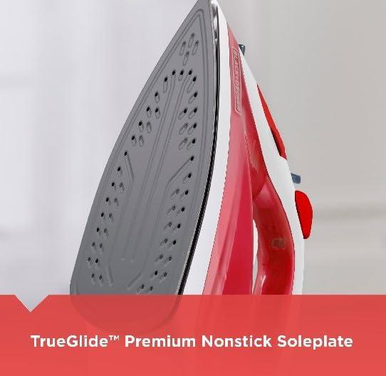 Black and Decker TrueGlide Premium Variable Compact Iron in Red with Nonstick Plate