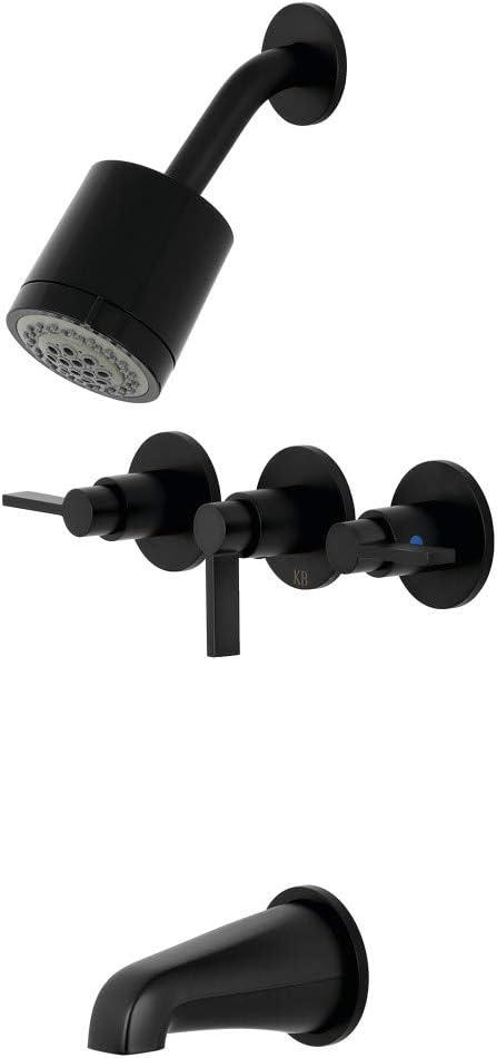 Kingston Brass NuvoFusion Triple-Handle Tub and Shower Faucet