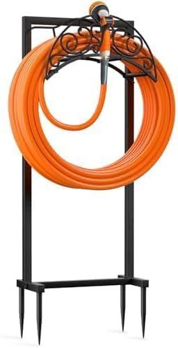 Gardguard Garden Hose Holder Freestanding， Water Hose Holder Detachable， Heavy Duty Hose Holder Freestanding ，Garden Hose Storage for Outside Yard Lawn