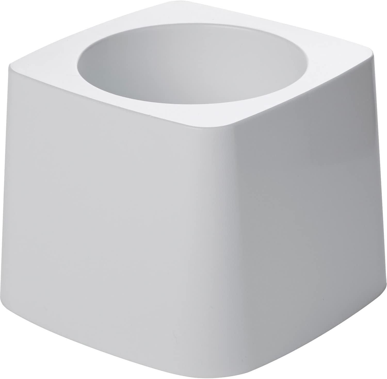 White Plastic Square Toilet Brush Holder