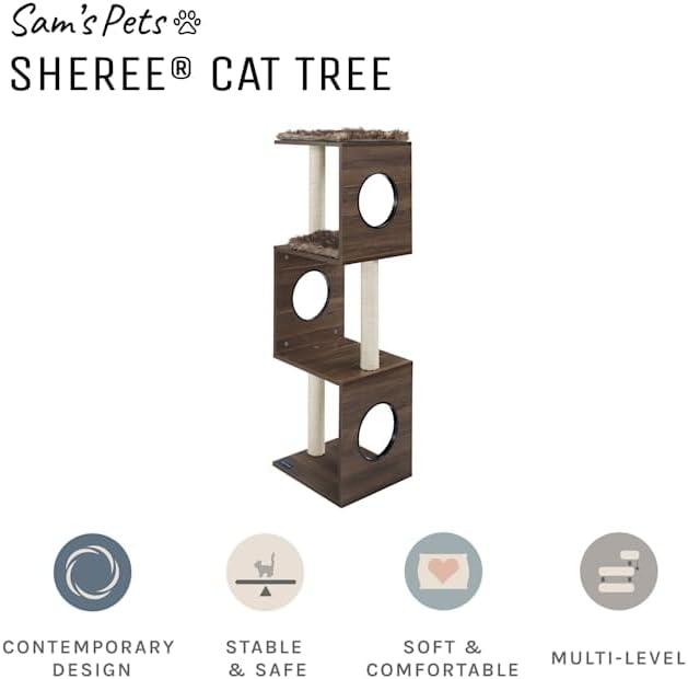 Sam's Pets Sheree Cat Tree 50" modern and easy clean