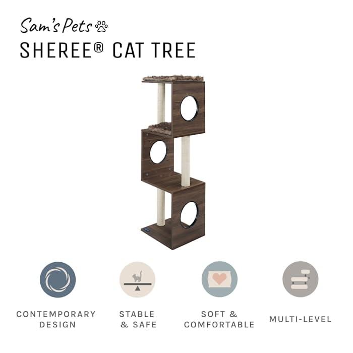 Sam's Pets Sheree Cat Tree 50" modern and easy clean