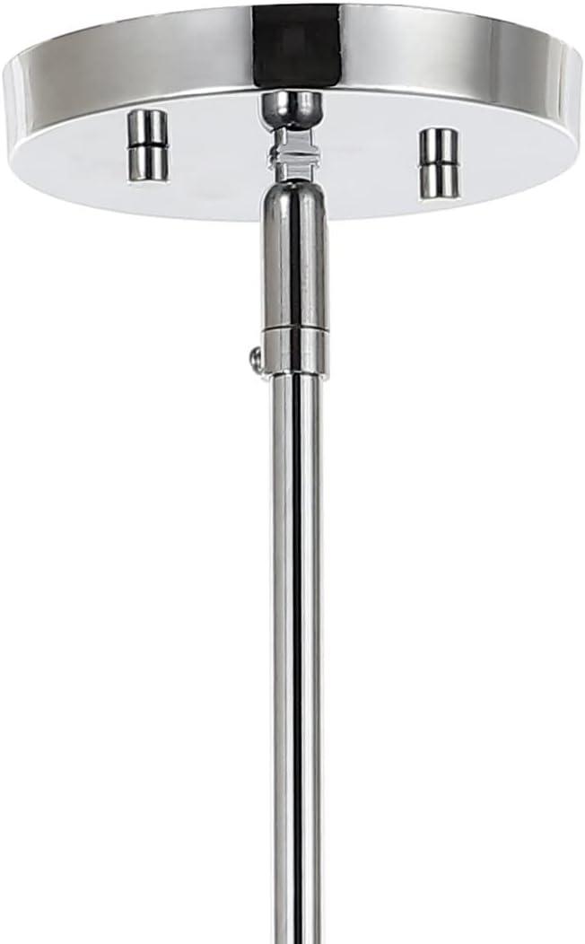 Atlas 36" 6-Light Modern Vintage Iron Arm-Adjustable LED Chandelier, Chrome