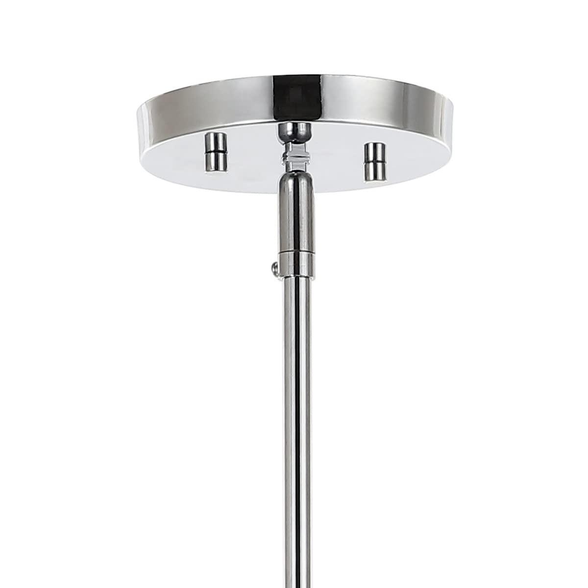 Atlas 36" 6-Light Modern Vintage Iron Arm-Adjustable LED Chandelier, Chrome