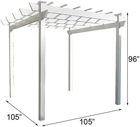 DuraTrel Kingston 7' x 7' White Vinyl Pergola