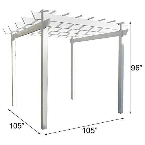 DuraTrel Kingston 7' x 7' White Vinyl Pergola