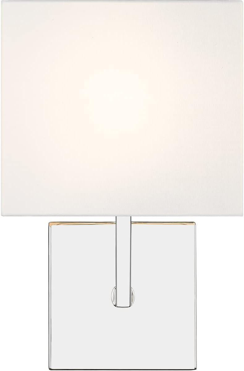 Polished Nickel 11.25" Dimmable Wall Sconce with White Shade