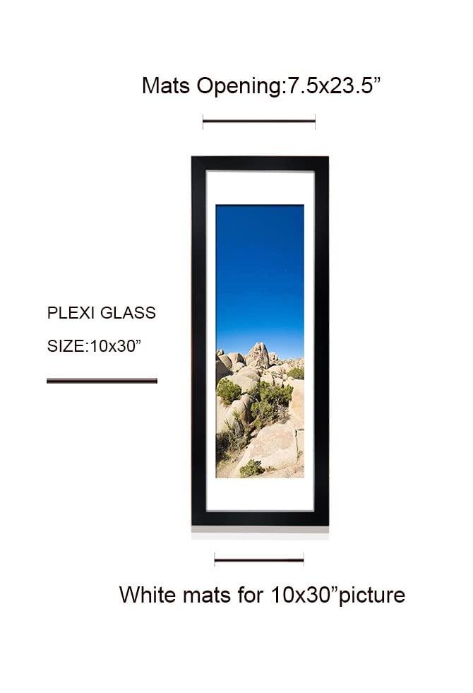 A PLUS MAX 20x24 Picture Frame with mat for 16x20 Picture with Polished Plexiglass Horizontal and Vertical Formats with Included Hanging Hardware-Black