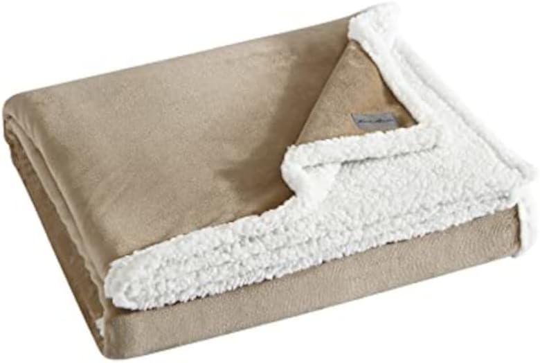 Eddie Bauer Solid Ultra Soft Plush Beige Twin Blanket