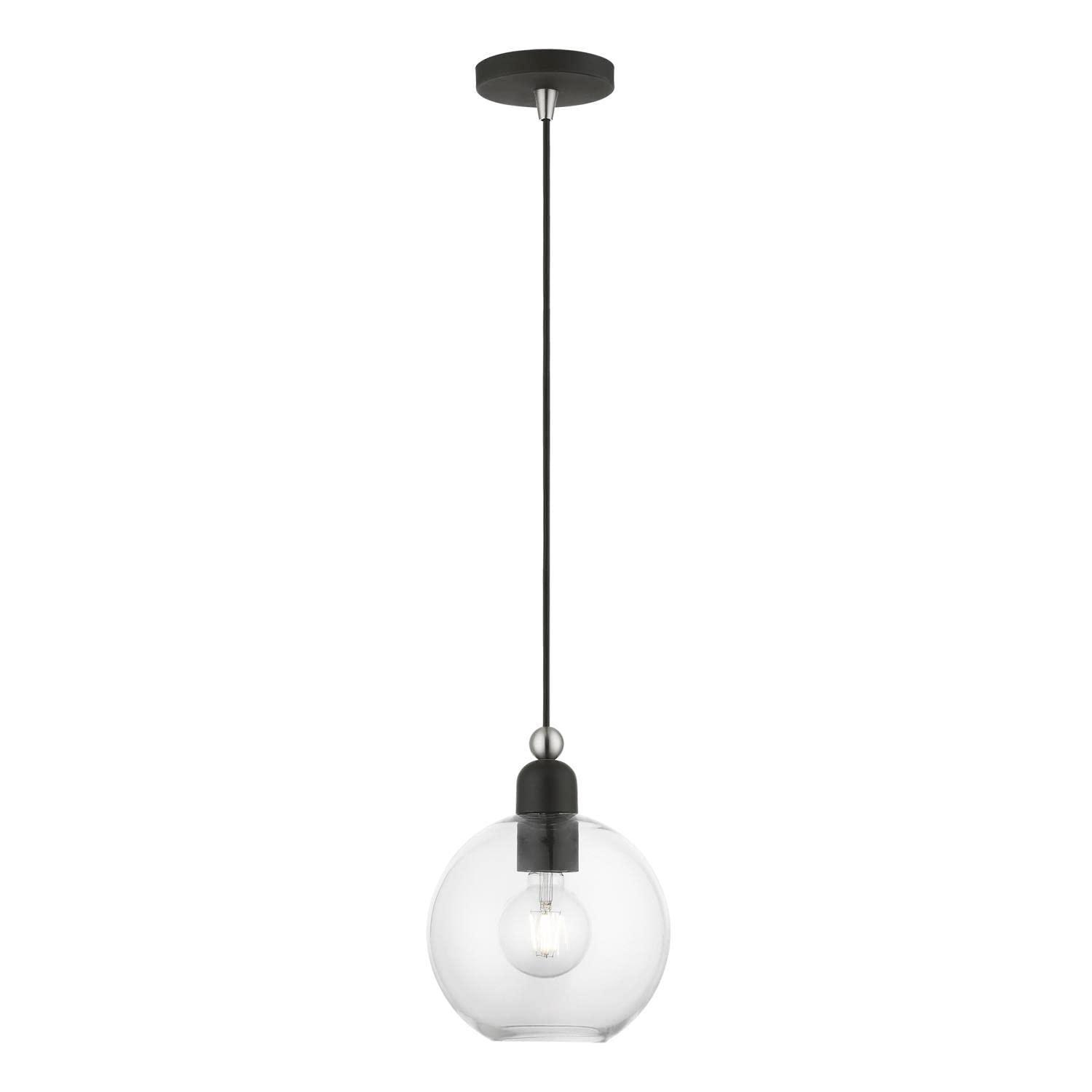 Livex Lighting Downtown 1 - Light Pendant in  Black/Brushed Nickel