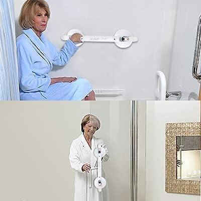 17inch Suction Shower Grab Bar, Portable Shower Handle Bar Suction Grip Bar Bathtub Handle with Strong Hold Suction Cup Fitting and Rapid Release for Bathroom(Max Capacity :253lb）