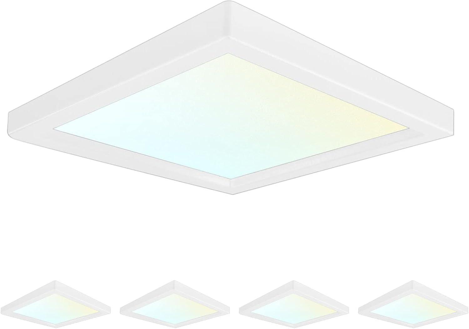 Sleek 4" Square LED Flush Mount Ceiling Light, 3-Color Adjustable