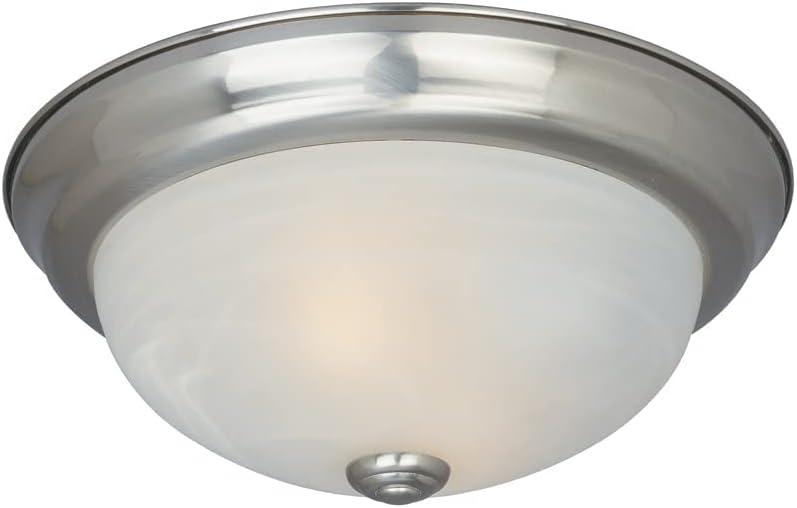 11" Satin Platinum Glass Flush Mount Ceiling Light