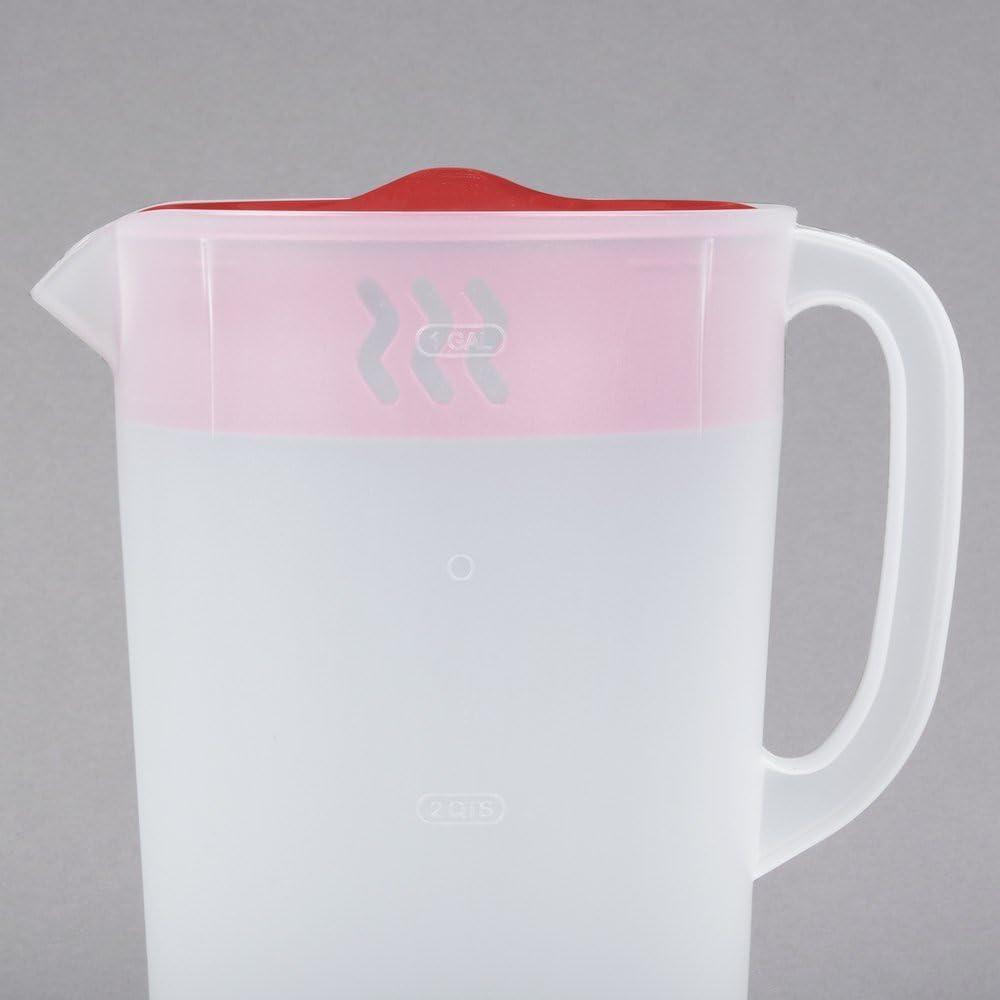 Rubbermaid Classic 1 Gallon Pitcher, 3-Position Lid, Easy Pour Red Lid