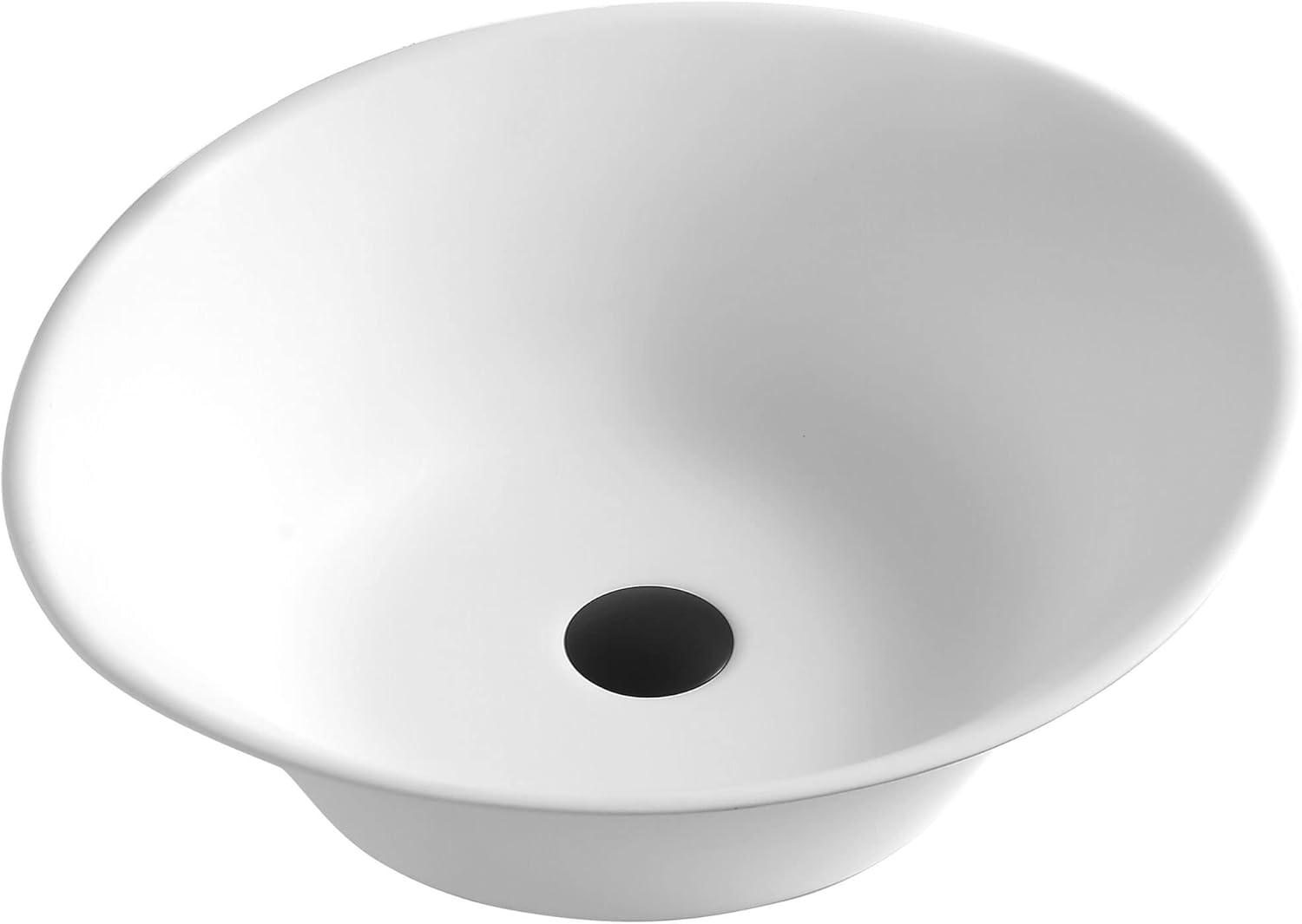 Karran Quattro 20-5/8'' X 17'' Matte White Acrylic Oval Vessel Sink