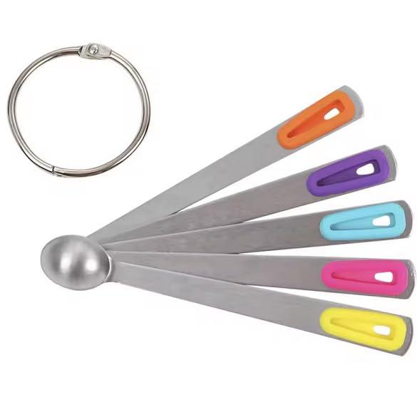 Measuring Spoons Set, Heavy Duty Stainless Steel Measuring Spoons, Mini Measuring Spoon for Cooking Baking, Tablespoon Teaspoon for Dry or Liquid Ingredients, Fits in Spice Jar,set of 5