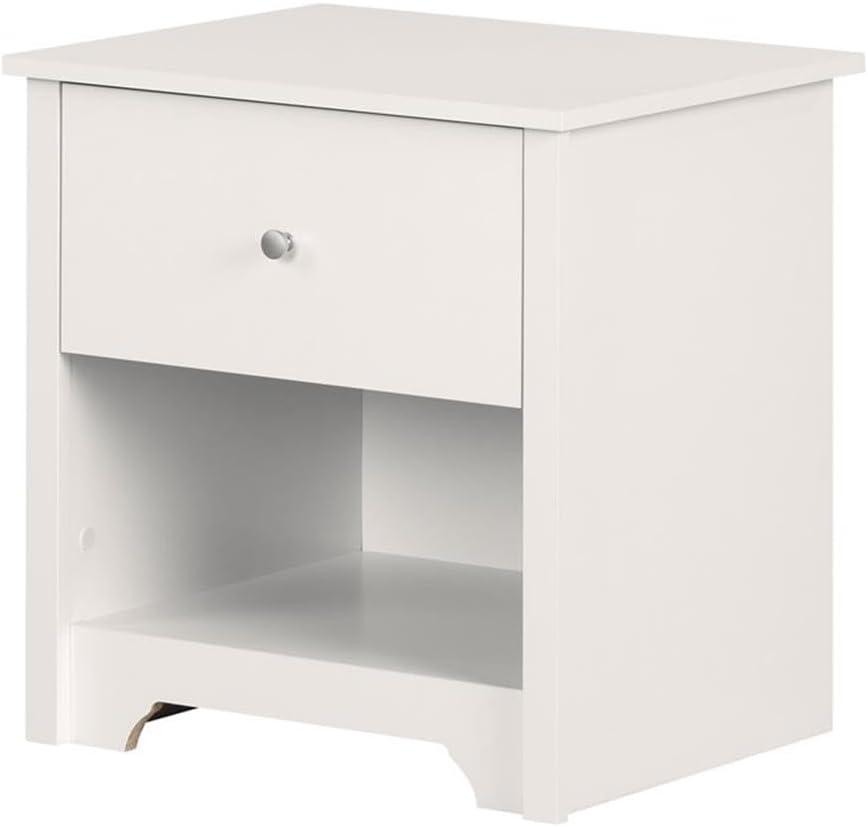 South Shore Vito 1-Drawer Nightstand - End Table with Storage White
