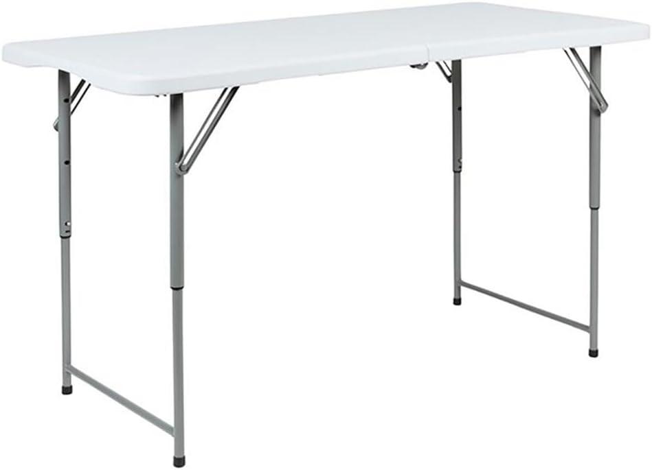 Parker Height Adjustable Bi-Fold Plastic Folding Table with Carrying Handle