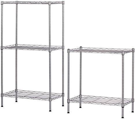 Honey Can Do 4-Tier Heavy-Duty Adjustable Shelving Unit With 250-Lb Weight Capacity, Chrome, Basement/Garage