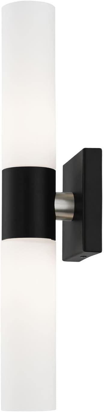 Livex Lighting Aero 2-Light Twist Lock Metal ADA Vanity Sconce in Black