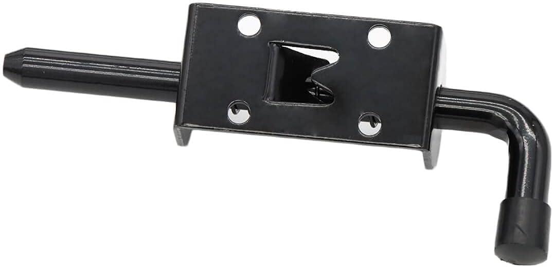 5 Inch Spring Loaded Latch Bolt, Heavy Duty Spring Loaded Latch Pin Door Lock,1/2" Pin Shed (2, Black)
