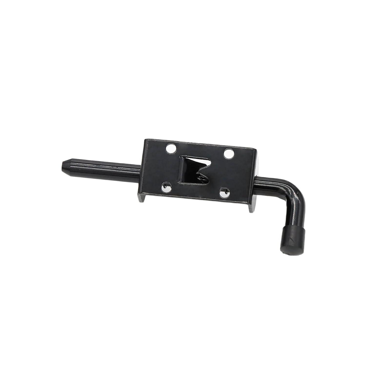 5 Inch Spring Loaded Latch Bolt, Heavy Duty Spring Loaded Latch Pin Door Lock,1/2" Pin Shed (2, Black)