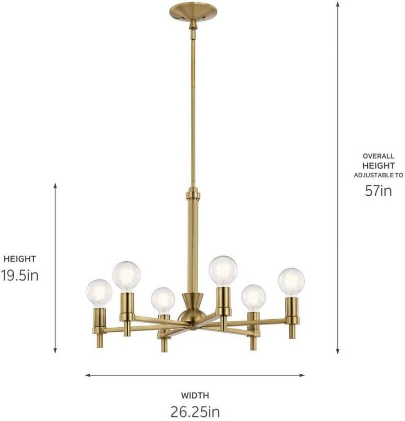 Kichler Lighting Torvee 6 - Light Chandelier in  Brushed Natural Brass