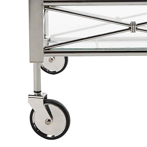 Ingrid 2 Tier Bar Cart - BCT8000A - Chrome/Glass - Safavieh