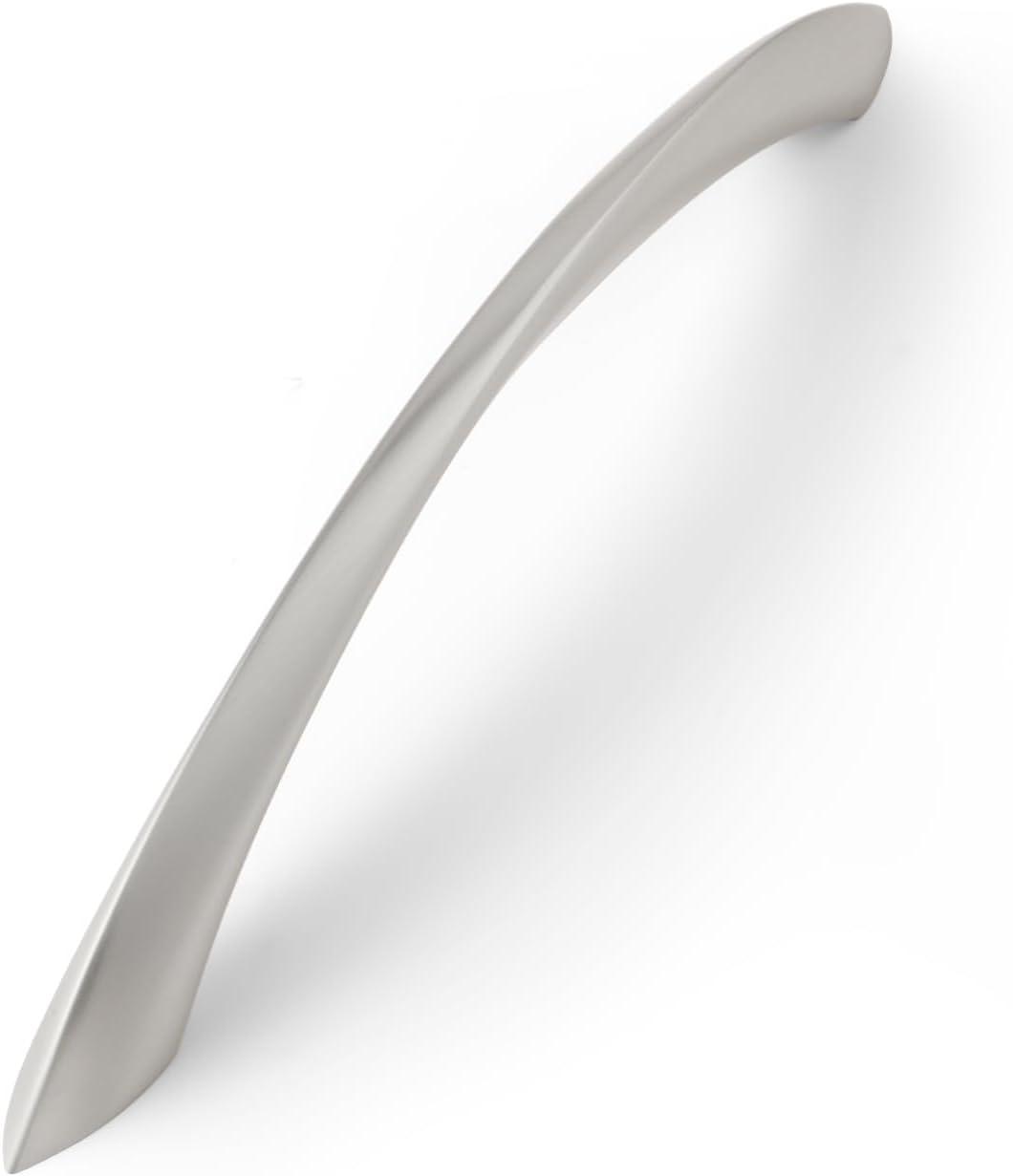 10 Pack Brushed Nickel Cabinet Pulls 7.56 Inch Arch Twisted Silver Handles Drawer Kitchen Cupboard Bathroom Dresser Cabinet Hardware Zinc Alloy