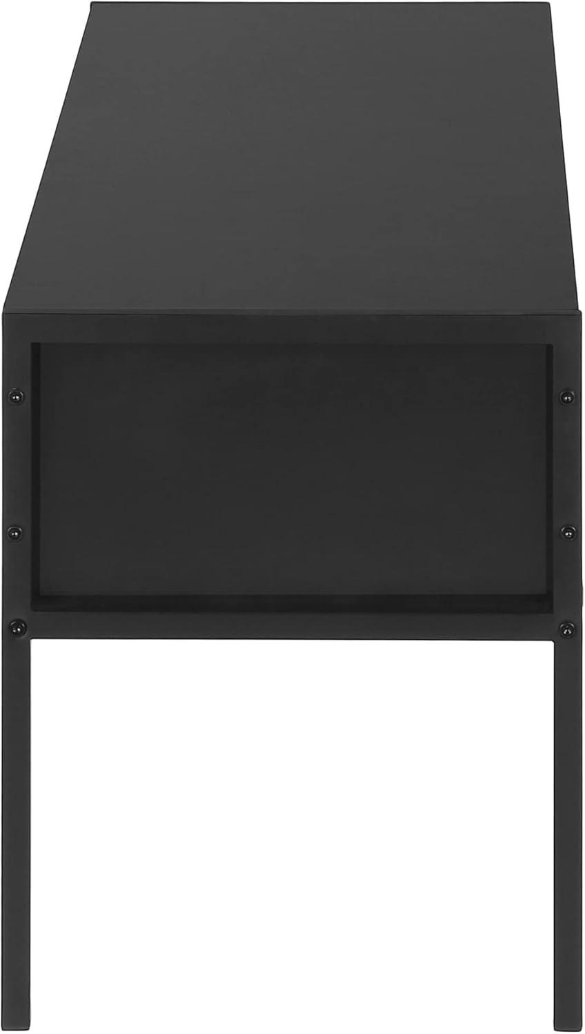 Monarch Specialties Tv Stand 48 Inch Console Media Entertainment Center Storage Drawer Living Room Bedroom Laminate Metal Black Contemporary Modern