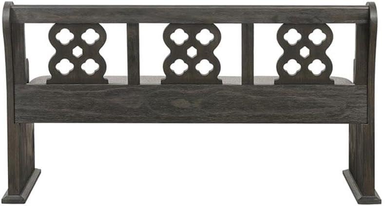 Arasina 62" Gray Distressed Wood Dining Bench