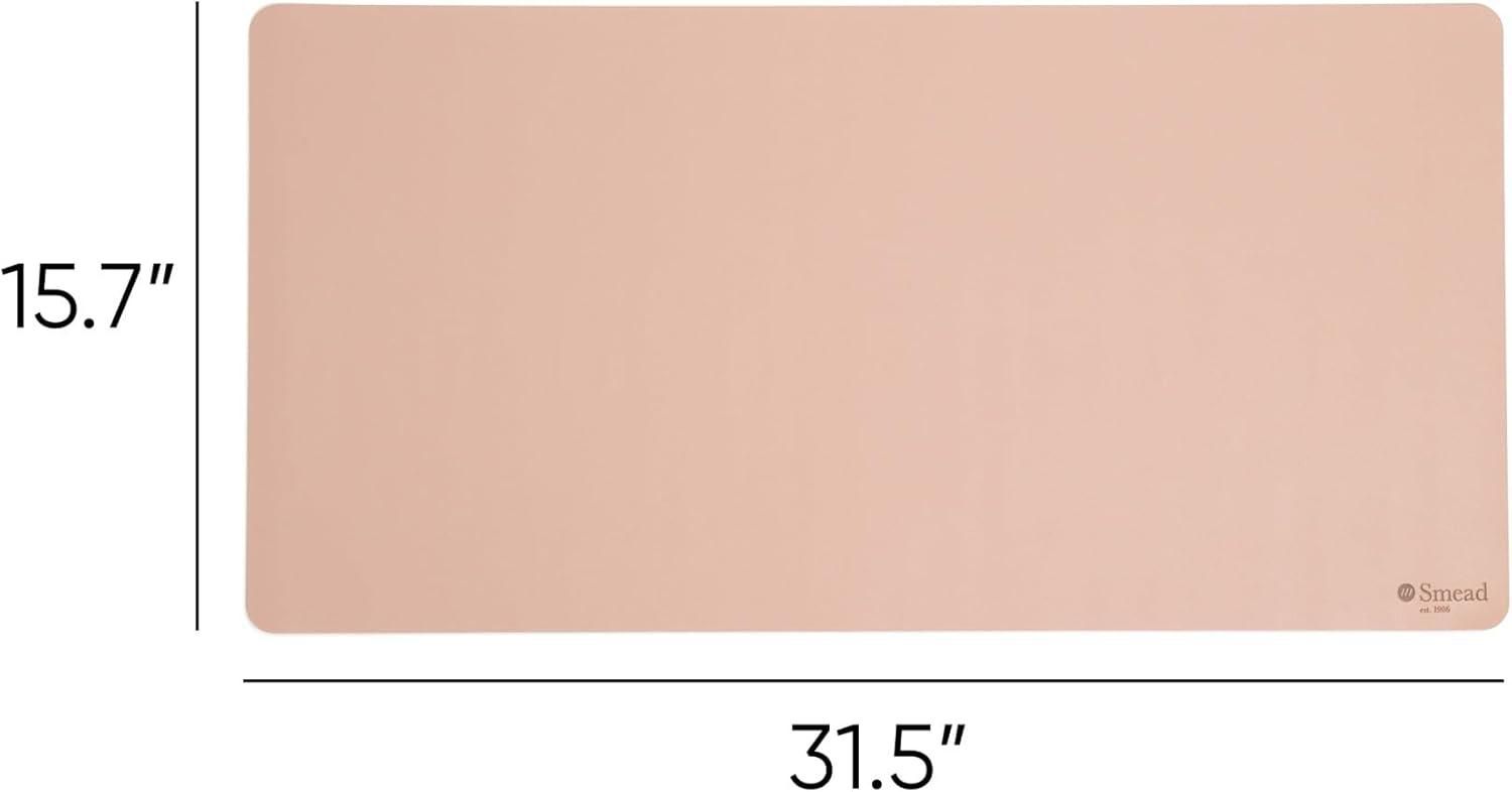 Smead Vegan Leather Desk Pads 31.5 x 15.7 Light Pink 64834