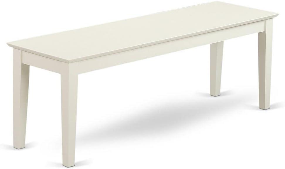 Capri Linen White Rectangle Wood Dining Bench