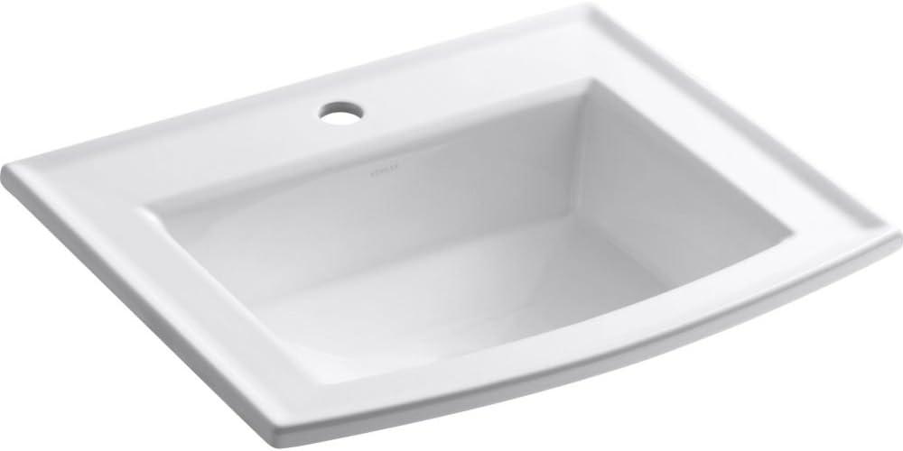 Archer® Vitreous China Rectangular Drop-In Bathroom Sink with Overflow