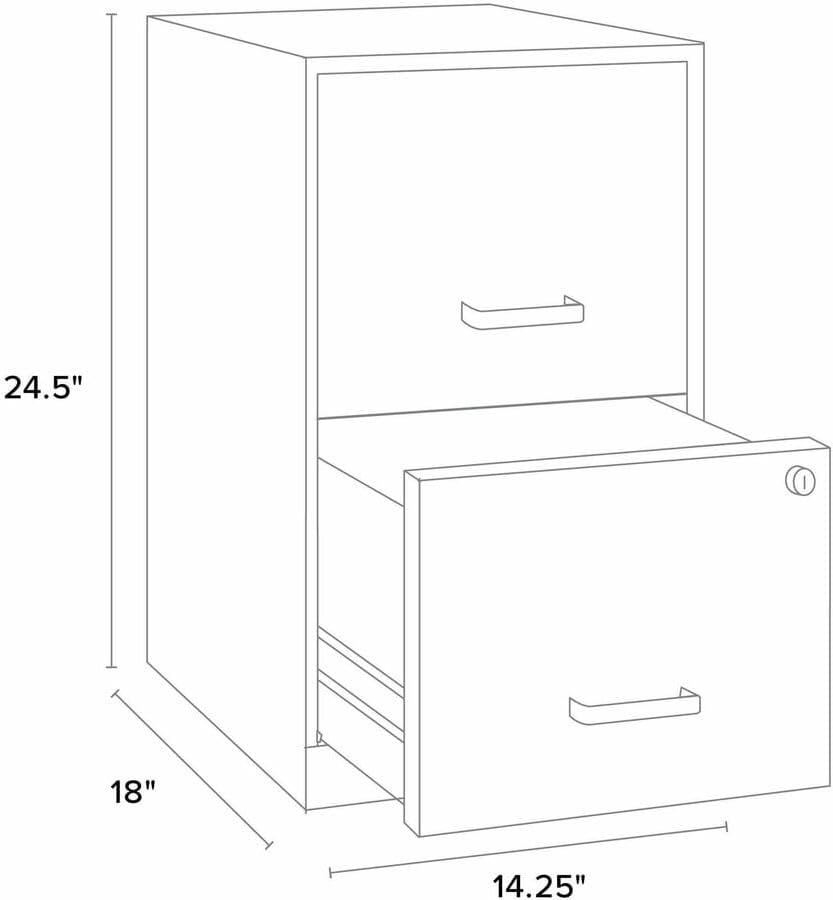 Lorell Soho 14.3'' Wide 2 -Drawer Steel File Cabinet