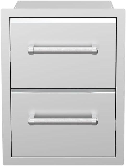 Stainless Steel Vertical Double Drawer Outdoor Kitchen Unit