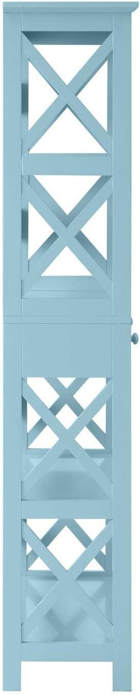 Oxford 5 Tier Bookcase with Drawer - Sea Foam Blue