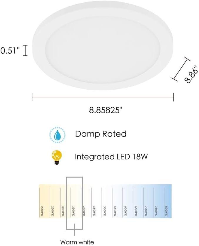 Eglo Trago 9" Contemporary Brushed Nickel LED Flush Mount Light