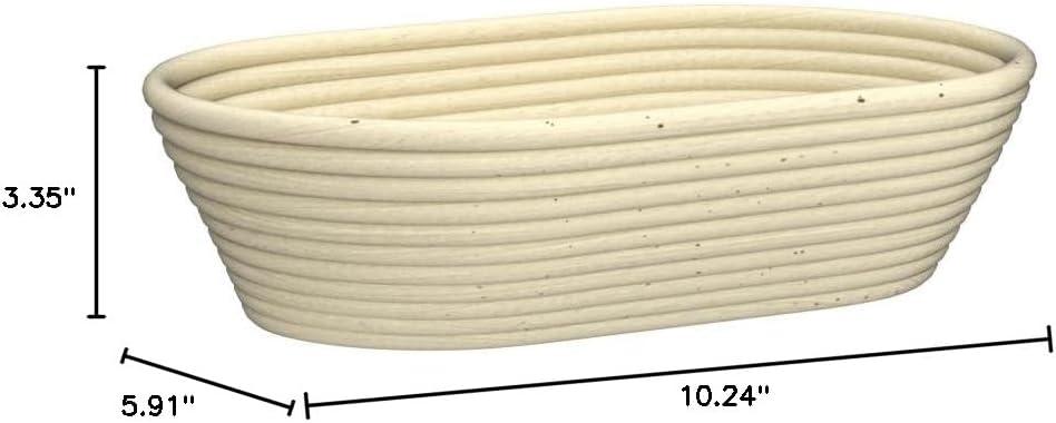 Oval Bread Banneton Proofing Basket - 10 Inch Baskets Sourdough Brotform Proofing Basket Set Banaton Towel for Baking Oval Proofing for Sourdough Bread Making Starter Jar Kit - Great As A Gift
