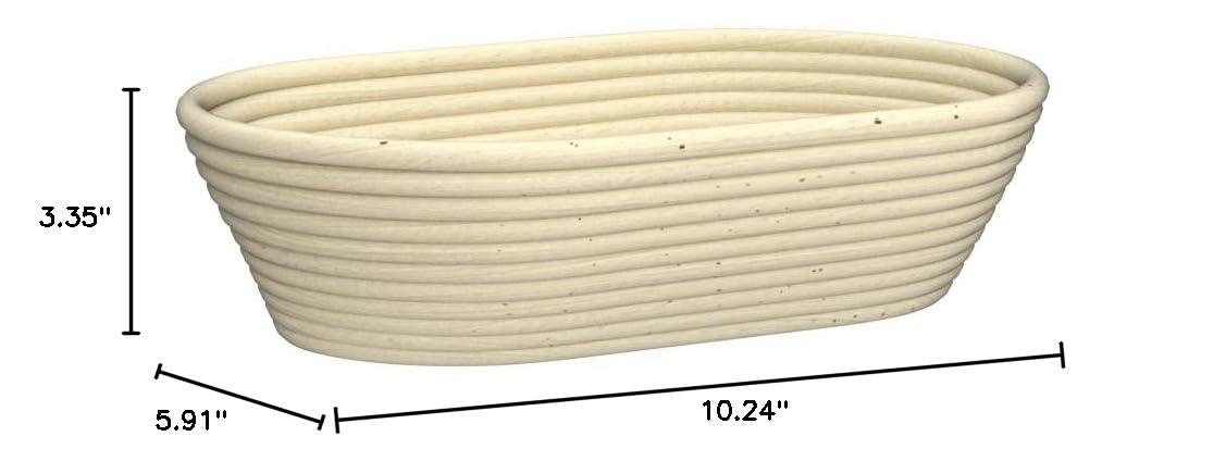 Oval Bread Banneton Proofing Basket - 10 Inch Baskets Sourdough Brotform Proofing Basket Set Banaton Towel for Baking Oval Proofing for Sourdough Bread Making Starter Jar Kit - Great As A Gift